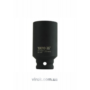 Головка торцева ударна 6-гранна YATO : подовжена, квадрат 1/2", М= 30 мм, L= 78 мм [10/40]