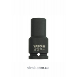 Головка торцева ударна 6-гранна YATO : подовжена, квадрат 3/4", М= 21 мм, L= 90 мм [9/36]