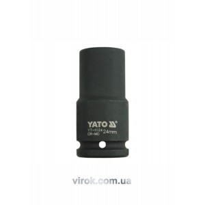 Головка торцева ударна 6-гранна YATO : подовжена, квадрат 3/4", М= 24 мм, L= 90 мм [9/36]