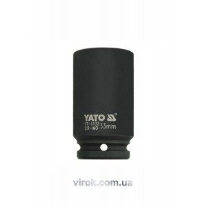 Головка торцева ударна 6-гранна YATO : подовжена, квадрат 3/4", М= 33 мм, L= 90 мм [6/24]