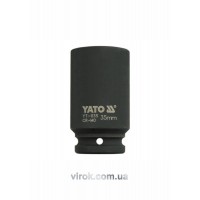 Головка торцева ударна 6-гранна YATO : подовжена, квадрат 3/4", М= 35 мм, L= 90 мм [6/24]