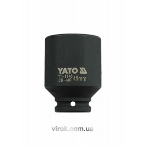 Головка торцева ударна 6-гранна YATO : подовжена, квадрат 3/4", М= 48 мм, L= 90 мм [2/8]