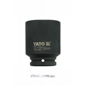 Головка торцева ударна 6-гранна YATO : подовжена, квадрат 3/4", М= 50 мм, L= 90 мм [2/8]