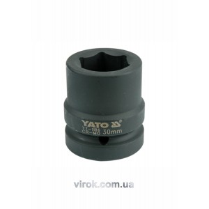 Головка торцева ударна 6-гранна YATO : квадрат 1", М= 30 мм, L= 60 мм [6/24]