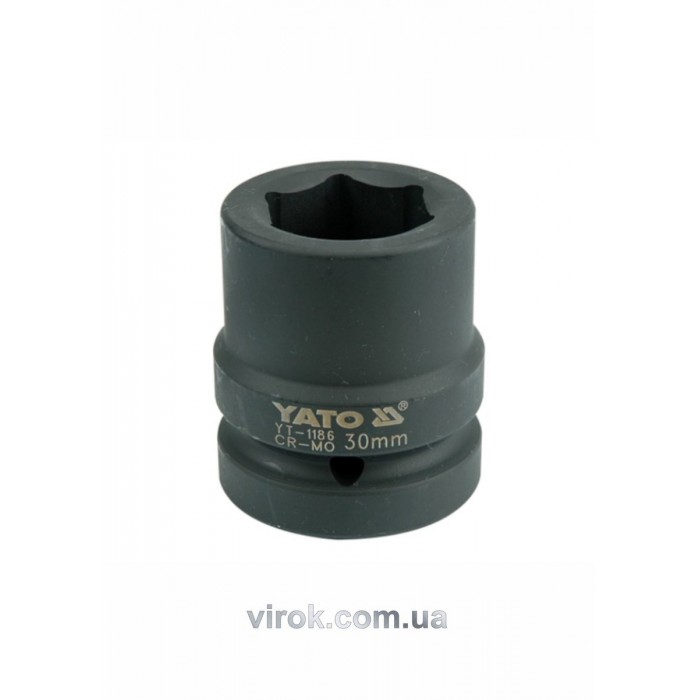 Головка торцева ударна 6-гранна YATO : квадрат 1", М= 30 мм, L= 60 мм [6/24]