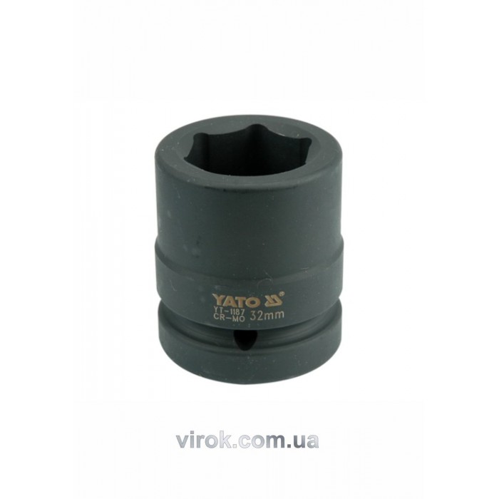 Головка торцева ударна 6-гранна YATO : квадрат 1", М= 32 мм, L= 61 мм [6/24]
