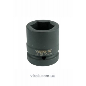 Головка торцева ударна 6-гранна YATO : квадрат 1", М= 33 мм, L= 61 мм [6/24]