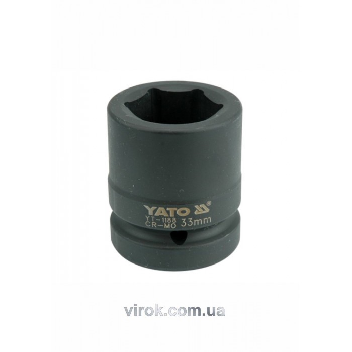 Головка торцева ударна 6-гранна YATO : квадрат 1", М= 33 мм, L= 61 мм [6/24]