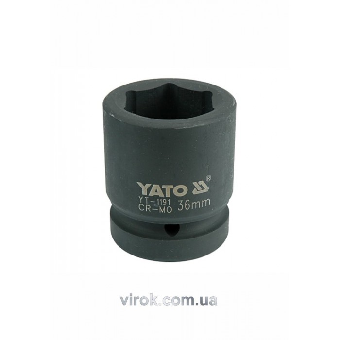 Головка торцева ударна 6-гранна YATO : квадрат 1", М= 36 мм, L= 65 мм [6/24]