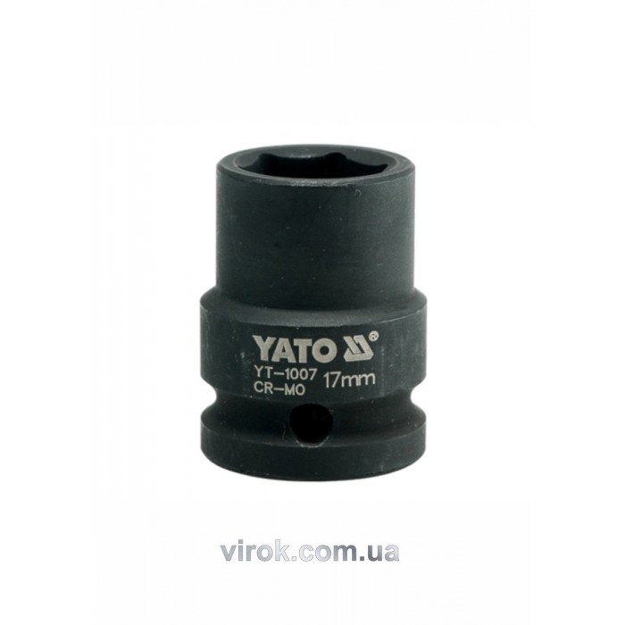 Головка торцева ударна 6-гранна YATO : квадрат 1/2", М= 17 мм, L= 39 мм [40/160]