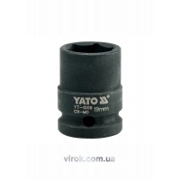 Головка торцева ударна 6-гранна YATO : квадрат 1/2", М= 19 мм, L= 39 мм [40/160]