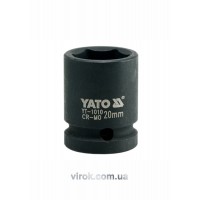Головка торцева ударна 6-гранна YATO : квадрат 1/2", М= 20 мм, L= 39 мм [40/160]