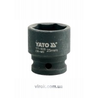 Головка торцева ударна 6-гранна YATO : квадрат 1/2", М= 25 мм, L= 43 мм [30/120]