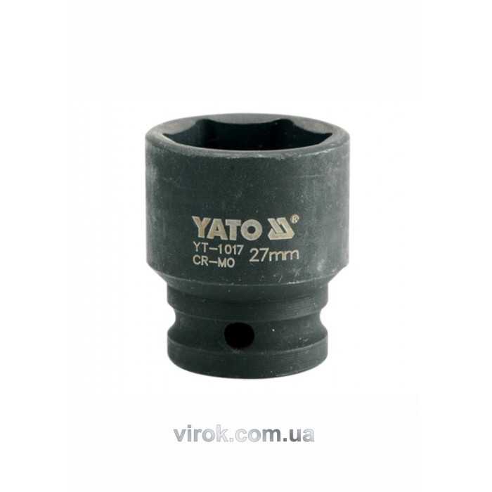 Головка торцева ударна 6-гранна YATO : квадрат 1/2", М= 27 мм, L= 43 мм [24/96]