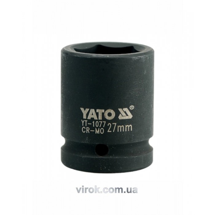 Головка торцева ударна 6-гранна YATO : квадрат 3/4", М= 27 мм, L= 50 мм [16/64]