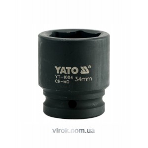 Головка торцева ударна 6-гранна YATO : квадрат 3/4", М= 34 мм, L= 56 мм [8/32]