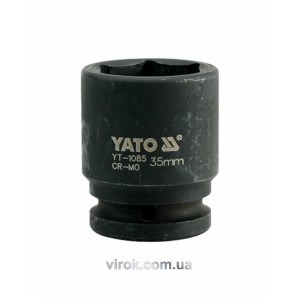 Головка торцева ударна 6-гранна YATO : квадрат 3/4", М= 35 мм, L= 56 мм [6/24]