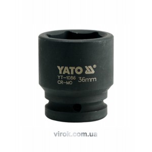 Головка торцева ударна 6-гранна YATO : квадрат 3/4", М= 36 мм, L= 56 мм [6/24]