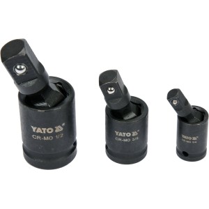 Подовжувачі карданні ударні YATO : квадрати- 1/2", 3/8", 1/4", 3 шт [10/60]