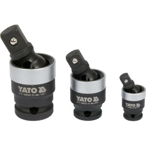 Подовжувачі карданні ударні YATO: квадрати- 1/2", 3/8", 1/4", 3 шт [5/20]
