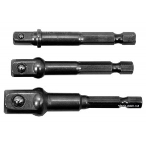 Тримачі-адаптери торцевих головок YATO : HEX 1/4" - 1/4", 3/8", 1/2", 3 шт.[20/100]