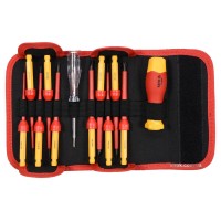 Набір викруток діелектричних ізольованих YATO : до 1000 V, 12 шт. з чохлом [24]