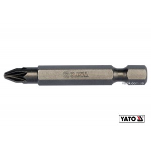 Насадка викруткова YATO : "Pozidriv" PZ2 x 50 мм. HEX 1/4". 10 (Уп/Шт.) [20/100]