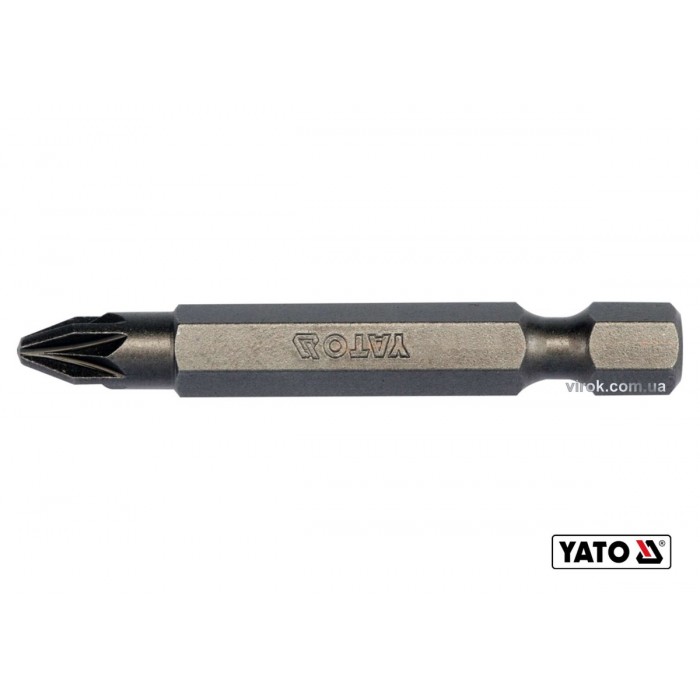 Насадка викруткова YATO : "Pozidriv" PZ2 x 50 мм. HEX 1/4". 10 (Уп/Шт.) [20/100]