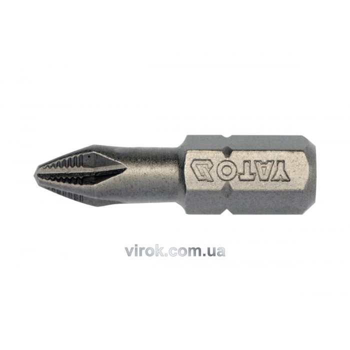 Насадка викруткова YATO : "Philips" PН2 x 25 мм. HEX 1/4". 10 (Уп/Шт.) [25/200]