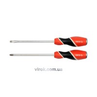 Набір викруток ударних YATO : (SL6/PH2) x 150 мм. 2 Шт. [6/36]