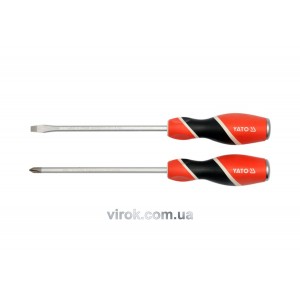 Набір викруток ударних YATO : (SL6/PH2) x 150 мм. 2 Шт. [6/36]