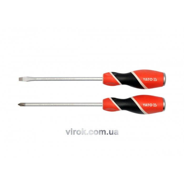 Набір викруток ударних YATO : (SL6/PH2) x 150 мм. 2 Шт. [6/36]