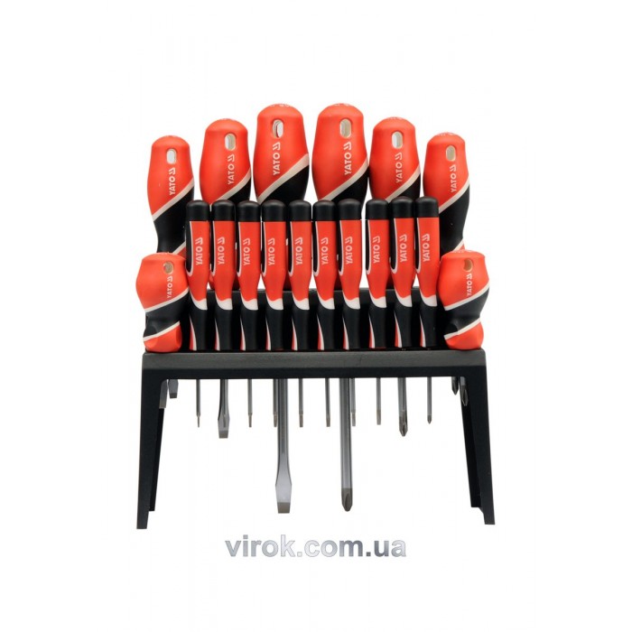 Набір викруток YATO : шліц SL (6), "Philips" PH (6), "Torx" (6). 18 Шт. [6/12]