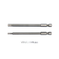 Набір насадок викруткових YATO : "HEX TAMPER" 3мм,5мм, квадрат 1/4", L= 100 мм. 2шт.[25/100]