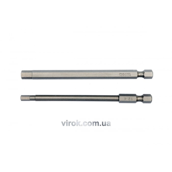 Набір насадок викруткових YATO : "HEX-TAMPER" 4 , 6 мм, квадрат 1/4", L= 100 мм. 2шт. [25/100]