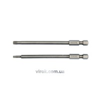 Набір насадок викруткових YATO : "TORX SECURITY" T10/T25, квадрат 1/4", L=100мм. 2 шт. [25/100]