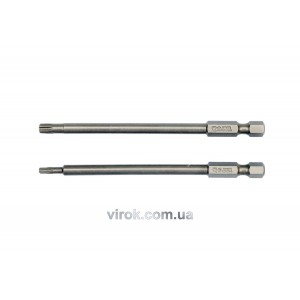 Набір насадок викруткових YATO : "TORX SECURITY" T10/T25, квадрат 1/4", L=100мм. 2 шт. [25/100]