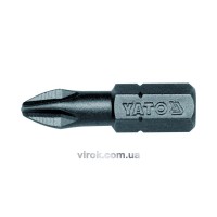 Насадка викруткова YATO : Philips PH2 x 25 мм. HEX 1/4", AISI S2, пак 50 (Шт/ Уп.) [20/40]