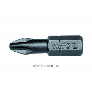 Насадка викруткова YATO : Philips PH2 x 25 мм. HEX 1/4", AISI S2, пак 50 (Шт/ Уп.) [20/40]