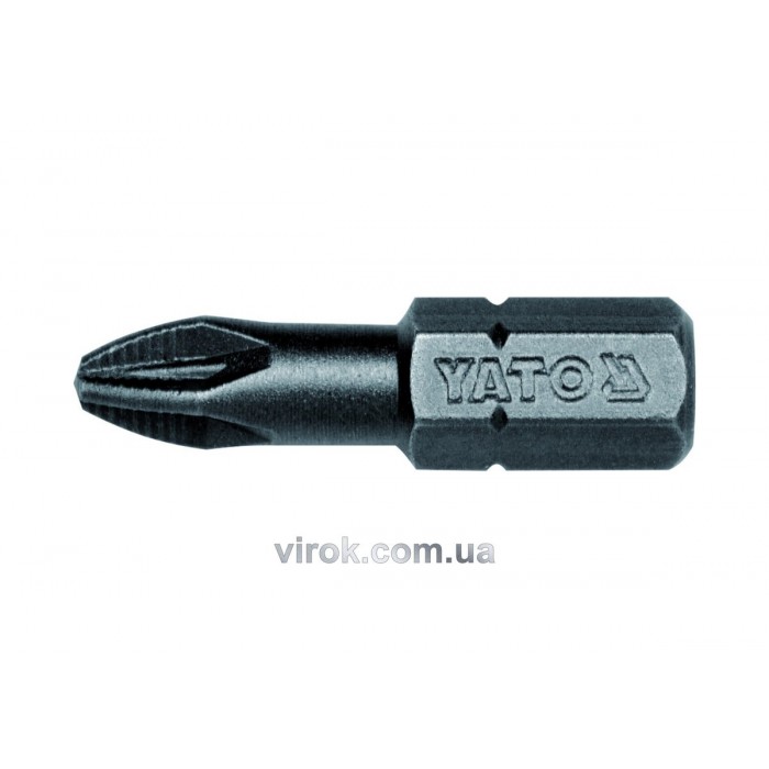 Насадка викруткова YATO : "Pozidriv" PZ2 x 25 мм. HEX 1/4". 50 (Уп/Шт.) [20/40]