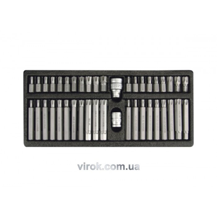 Набір насадок викруткових YATO : "RIBE","TORXT-T", адаптери (1/2",3/8"). металевий кейс] 42 шт. [10]