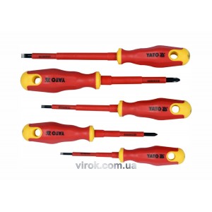 Набір викруток діелектричних ізольованих YATO до 1000 V. 5 шт. [10/40]