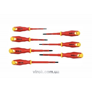 Набір викруток діелектричних ізольованих YATO до 1000 V. 7 шт. [10/40]