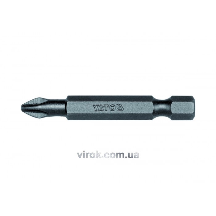 Насадка викруткова YATO : "Philips" PH2 x 50 мм. HEX 1/4", AISI S2, пак 50 (Шт/ Уп.) [10/20]