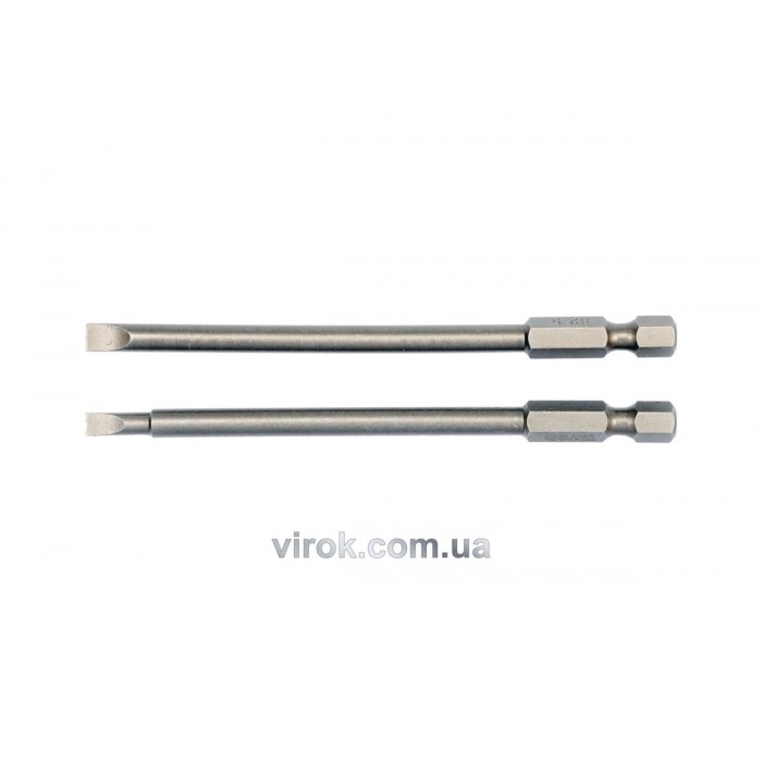 Насадка викруткова YATO : шліц SL4 ,SL5 x 100 мм. Набір 2 шт. [25/100]