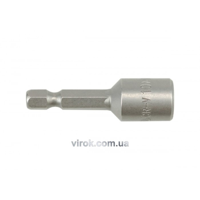 Насадка торцева магнітна 6-гранна YATO : HEX M10 x 48 мм, HEX Ø= 1/4" [Блістер] [100]