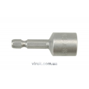 Насадка торцева магнітна 6-гранна YATO : HEX M13 x 48 мм, HEX Ø= 1/4" [Блістер] [100]