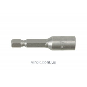 Насадка торцева магнітна 6-гранна YATO : HEX M7 x 48 мм, HEX Ø= 1/4" [Блістер] [100]