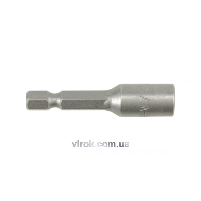 Насадка торцева магнітна 6-гранна YATO : HEX M7 x 48 мм, HEX Ø= 1/4" [Блістер] [100]