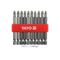 Насадки викруткові YATO : "Philips" PН2 x 75 мм. HEX 1/4". 10 шт  [25/200]
